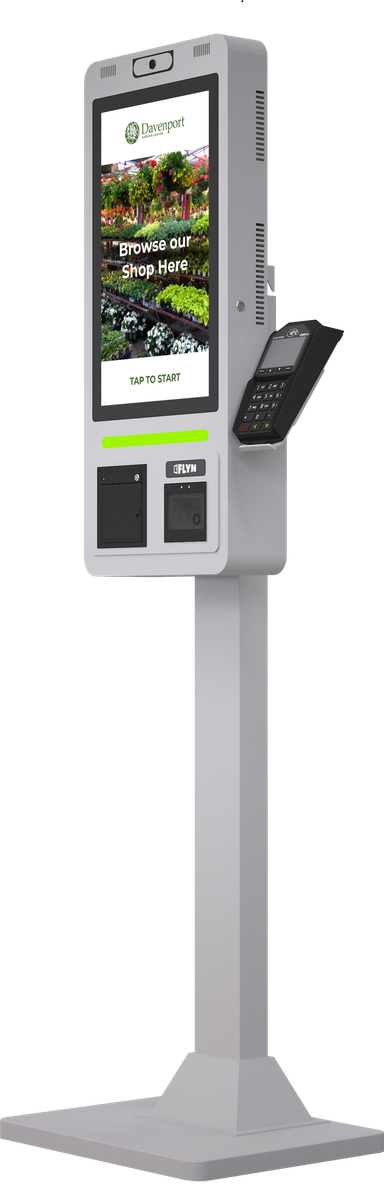 21.5″ Self Ordering Kiosk Flex Series New Pos white Mockup 10