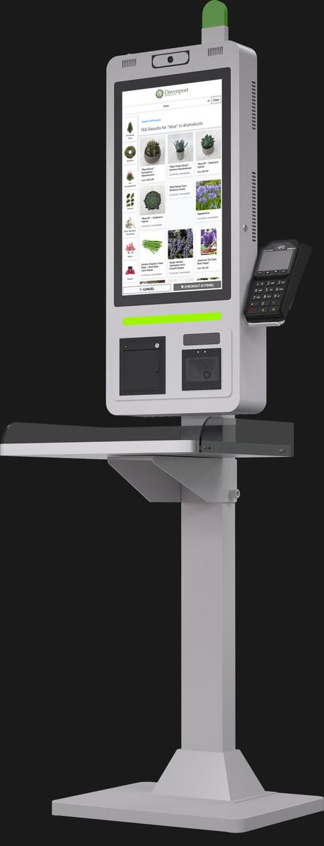 21.5" Self Ordering Kiosk Flex New Pos without Stainless Steel Counter Series white Mockup 2
