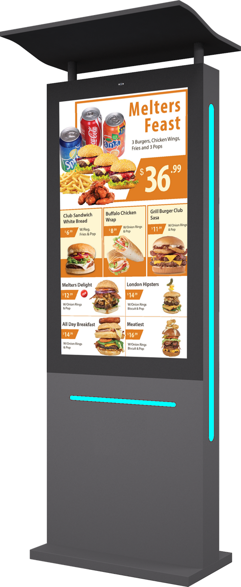 49" Outdoor Drive Thru Digital Menu Board D1 Series Single Screen mockup7