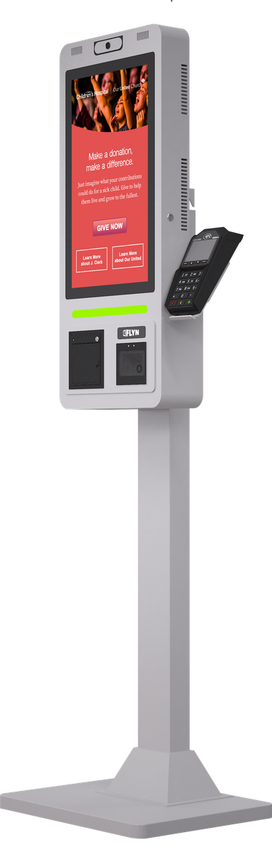 21.5″ Self Ordering Kiosk Flex Series New Pos white Mockup 10