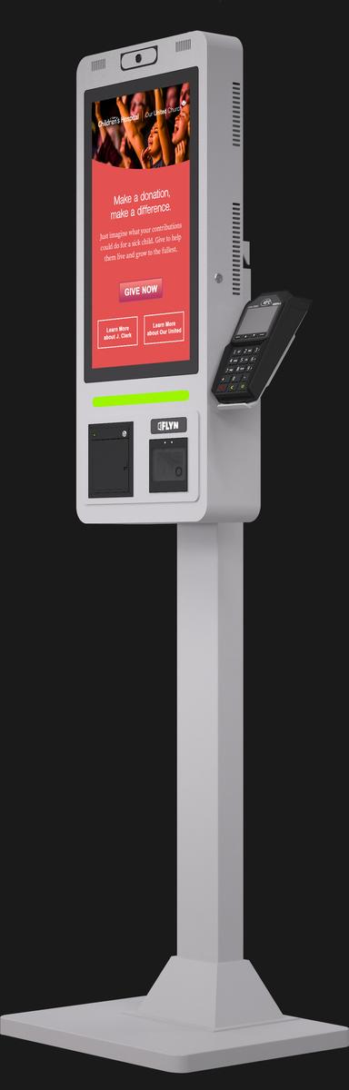 21.5″ Self Ordering Kiosk Flex Series New Pos white Mockup 10