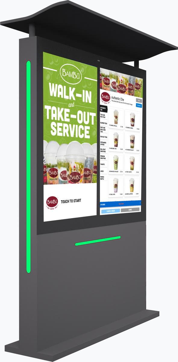 49" Outdoor Drive Thru Digital Menu Board D2 Series Dual Screens Mockup 2