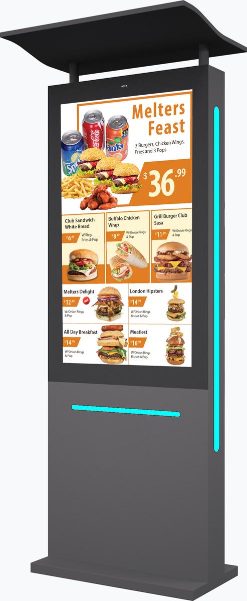 49" Outdoor Drive Thru Digital Menu Board D1 Series Single Screen mockup7